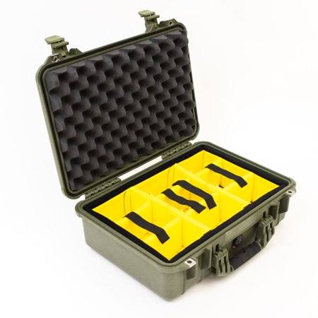 Olive Drab Green 1500 Waterproof Case with Divider Set X310