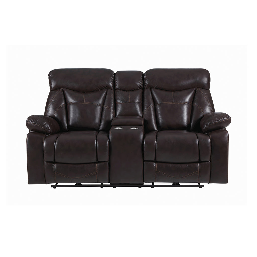 Dark Brown Motion Loveseat V45303