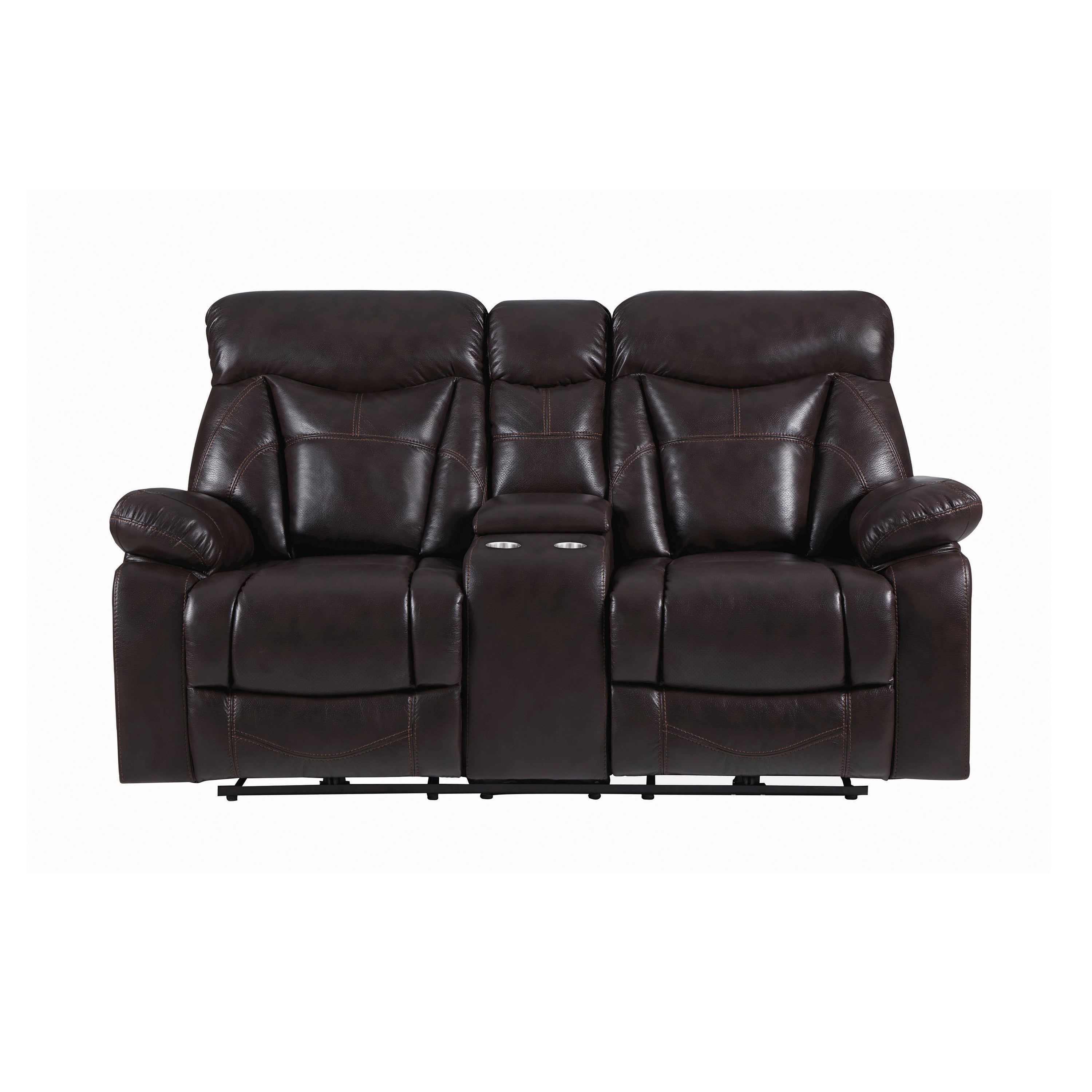 Dark Brown Motion Loveseat V45303
