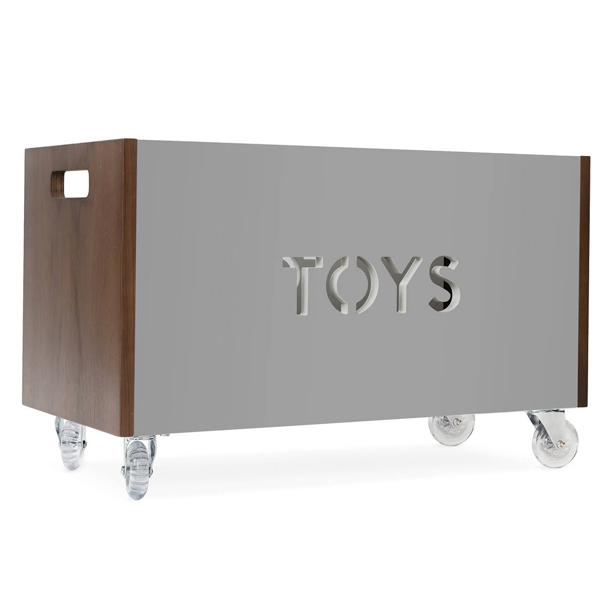 Walnut / Red Toy Box Chest on Casters K555260