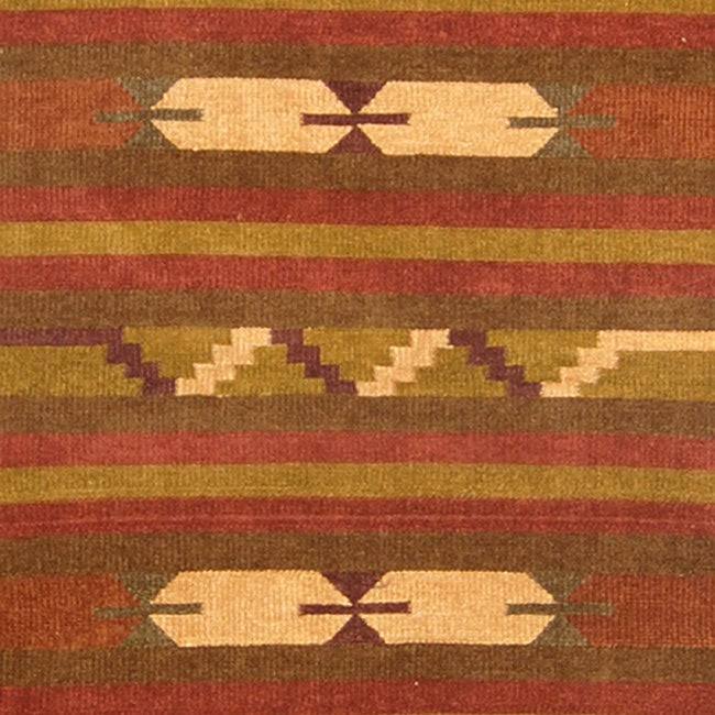 Rust Chenille Wool Runner U902313