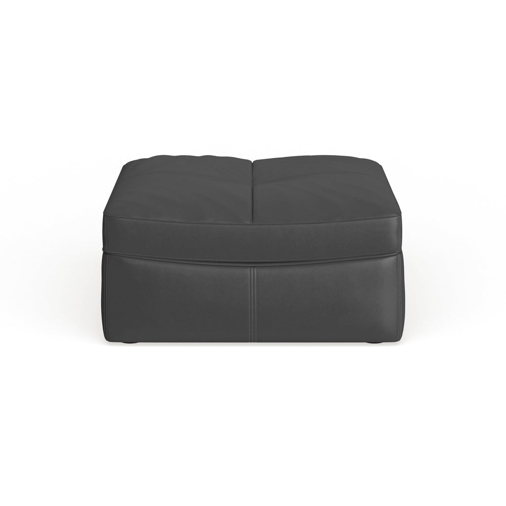 Grey Leather Ottoman E203