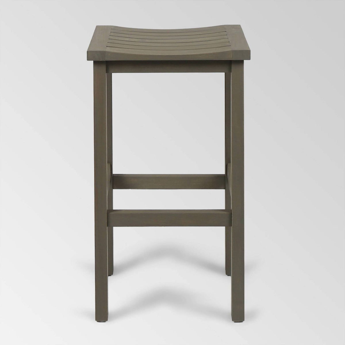 Gray Acacia Wood Outdoor Bar Stool Set of 4 X3788