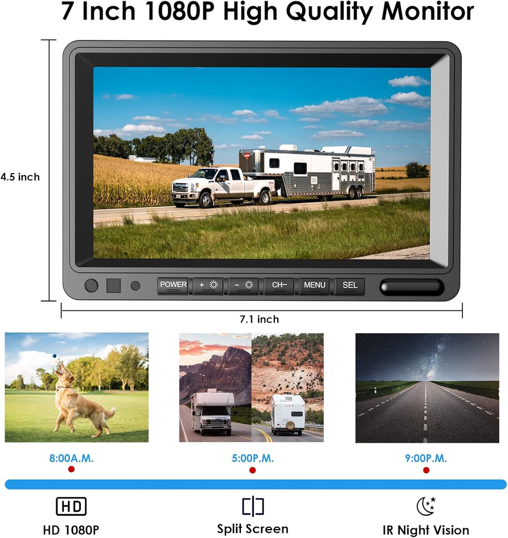 HD Wired Backup Camera System Kit with 7" LCD Monitor H877