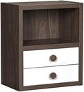 Walnut and White 2 Drawer Bookcase F930043