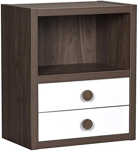 Walnut and White 2 Drawer Bookcase F930043