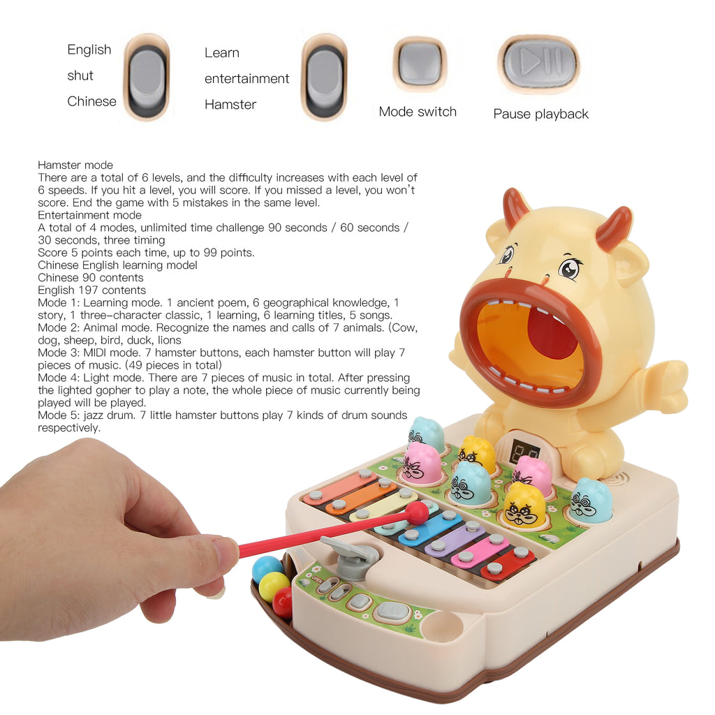 Whack Mouse Game Early Education Toy for Kids Over 3 Years Old O1404
