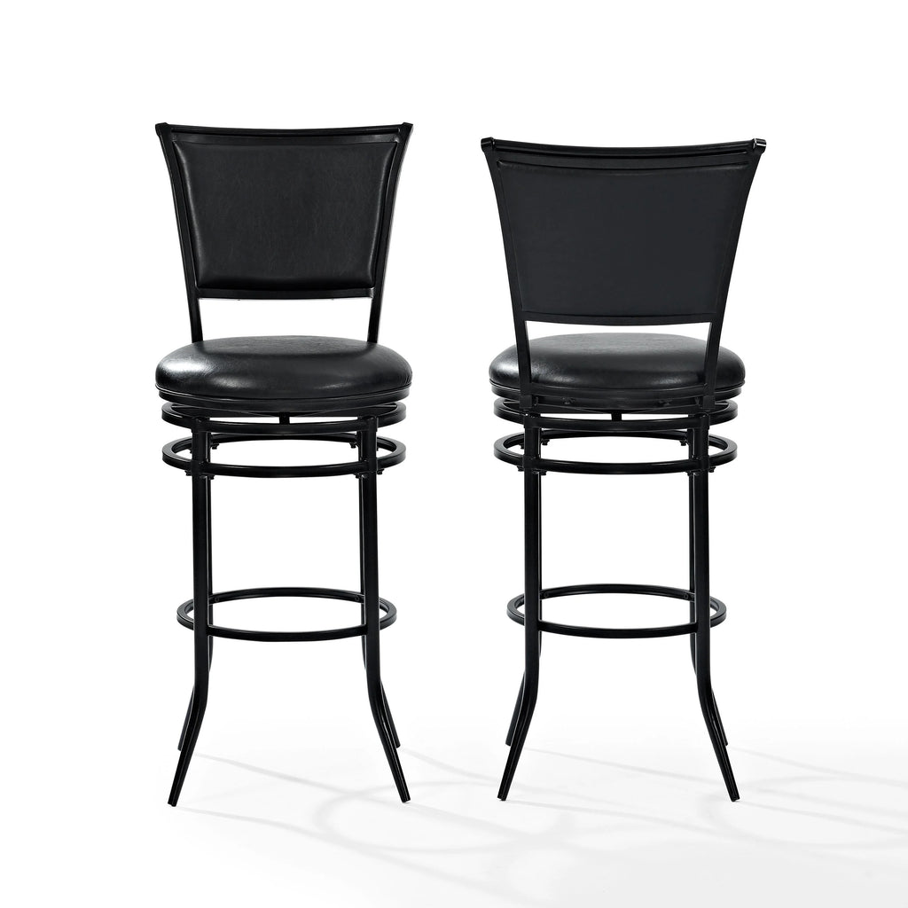 Black Faux Leather Swivel Bar Stool I483