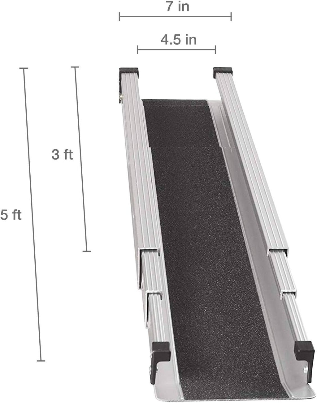 Portable Adjustable 3-5 Ft Wheelchair Ramp with Storage Bag C486