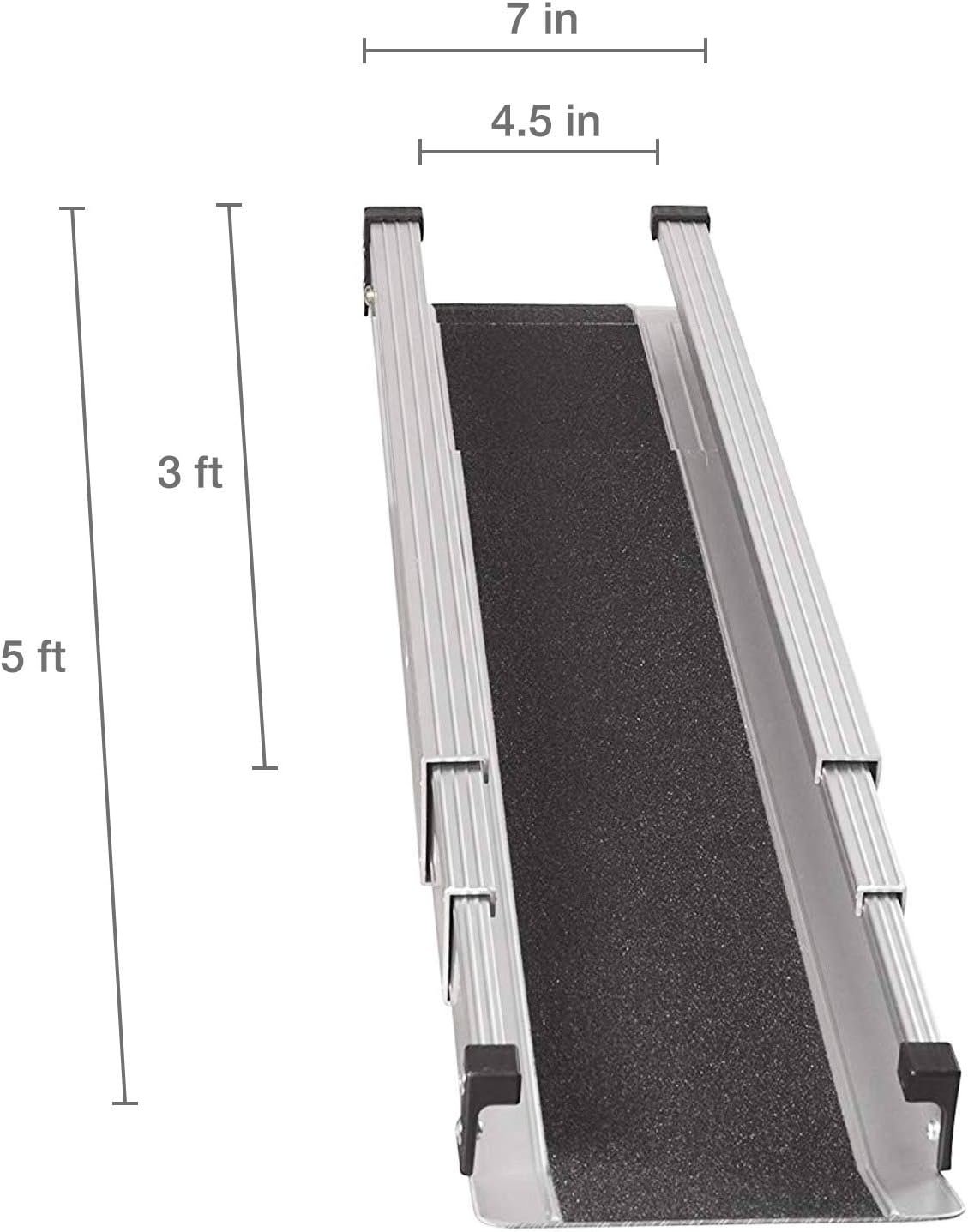 Portable Adjustable 3-5 Ft Wheelchair Ramp with Storage Bag C486
