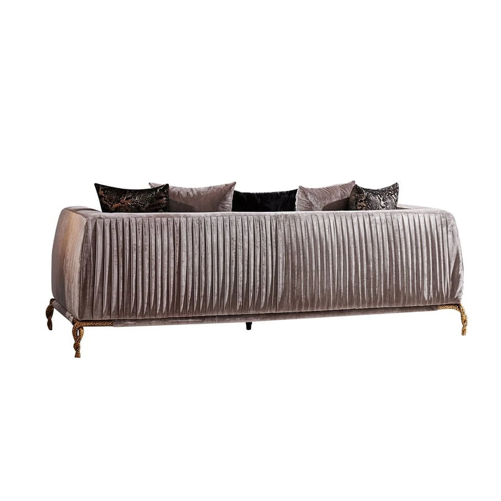 Ivory and Black Upholstered 3 PC Sofa Set N601