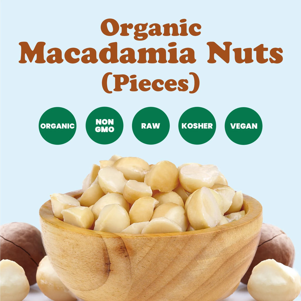 Organic Macadamia Nut Pieces, 8 Pounds L3594