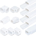 3" Decorative White PVC Mini Split Line Set Cover Kit, 15 FT, Pack of 2 F19691