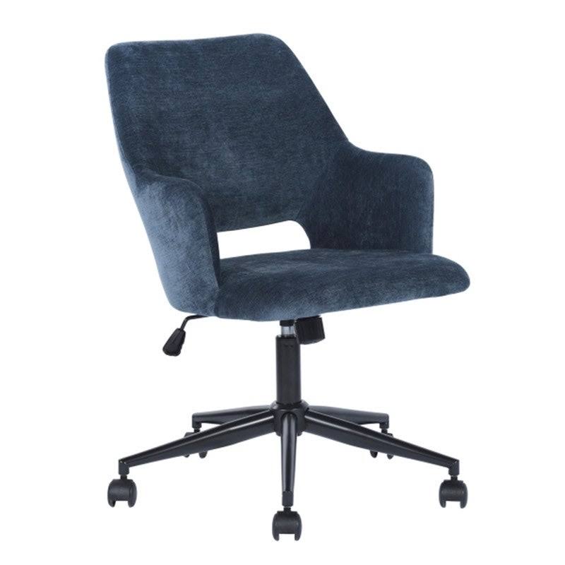 Dark Blue Fabric Upholstered Swivel Task Chair U2275
