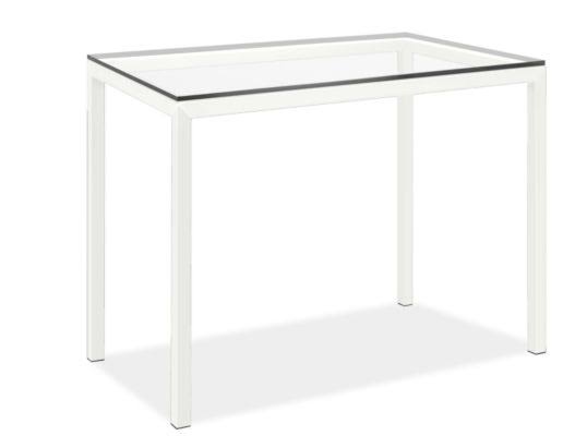 Clear Tempered Glass Bar Table with White Base E8735