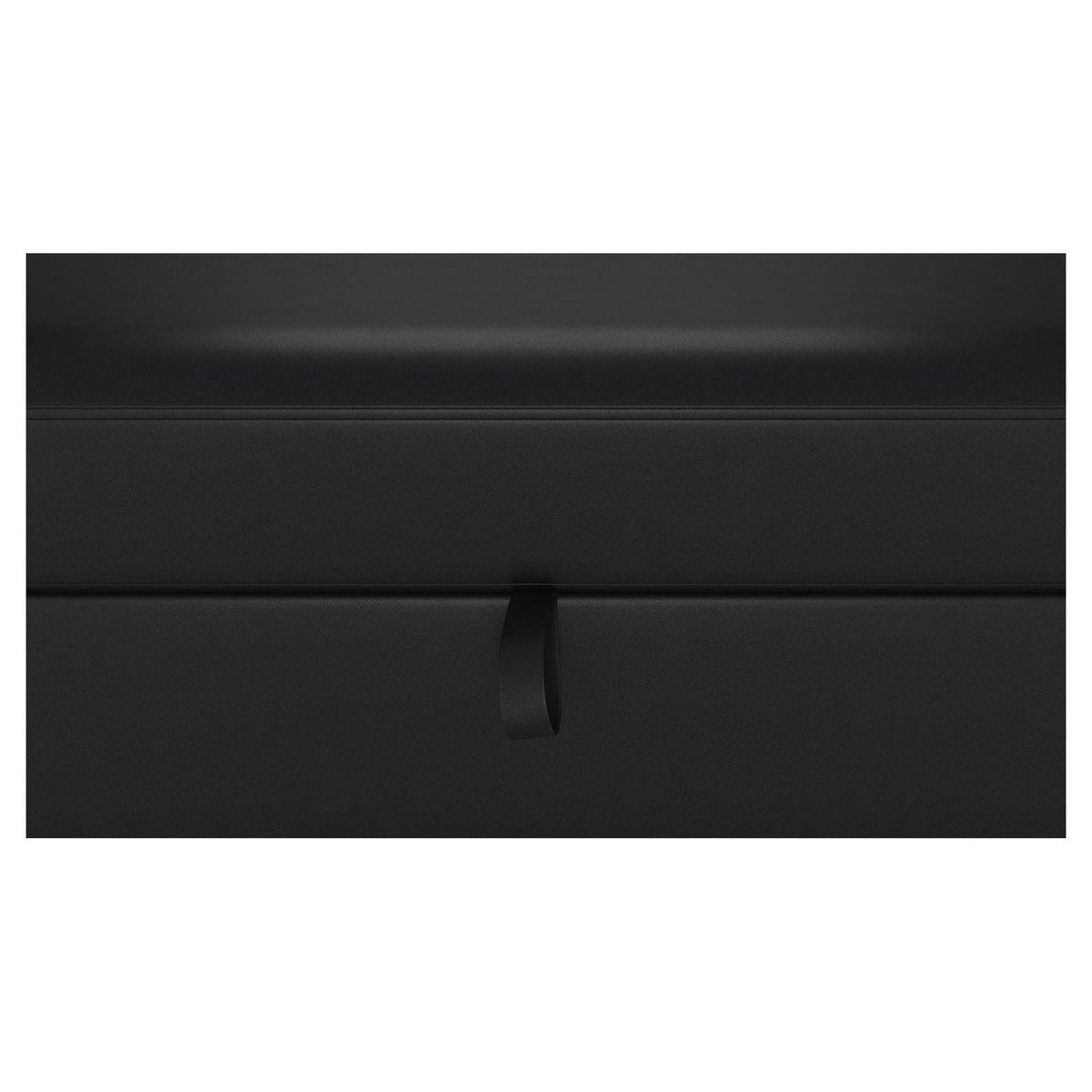Black Faux Leather Storage Ottoman L63405