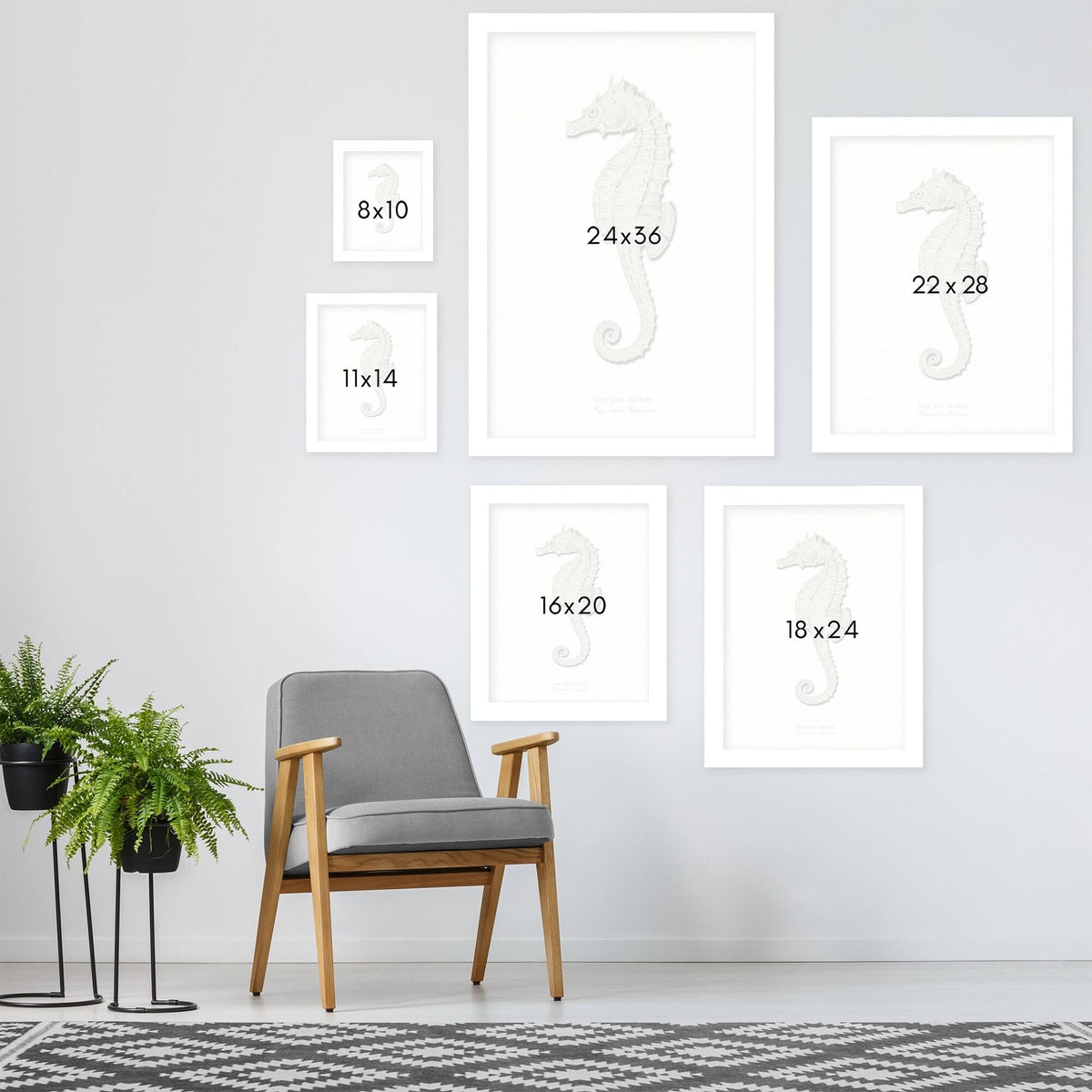 2 Piece White Framed Print Set O2783