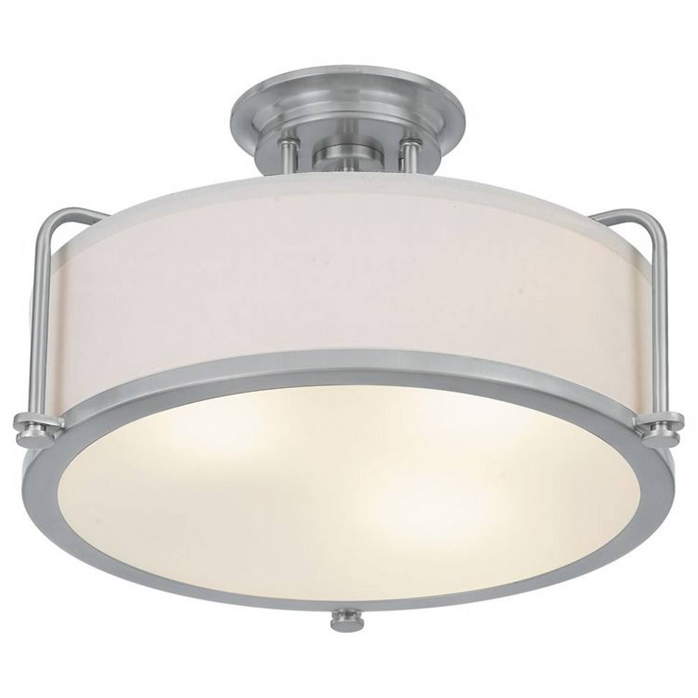3 Light Semi-Flush Mount Brushed Nickel Finish N498