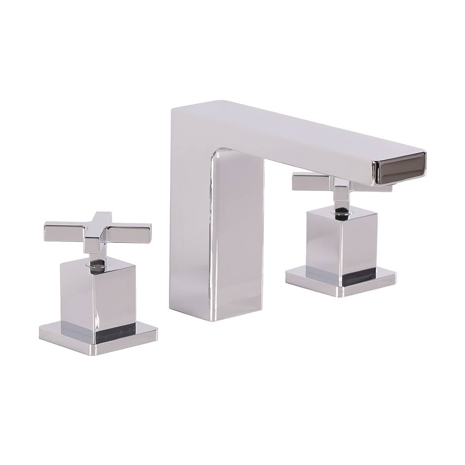 Polished Chrome Widespread Bathroom Faucet with Drain Assembly E388