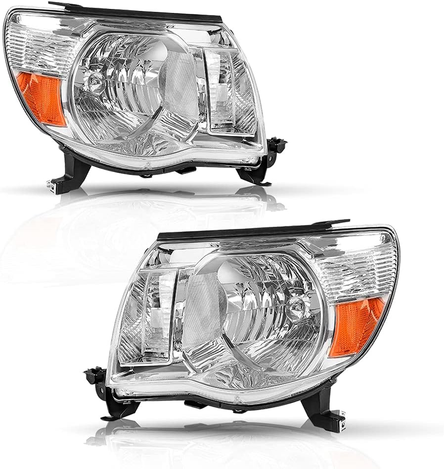 Headlight Assembly for 2005 to 2011 Toyota Tacoma Passenger and Driver Side (Chrome) K74743