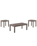 Brown Wooden Coffee Table Set, 3 Piece Q7643