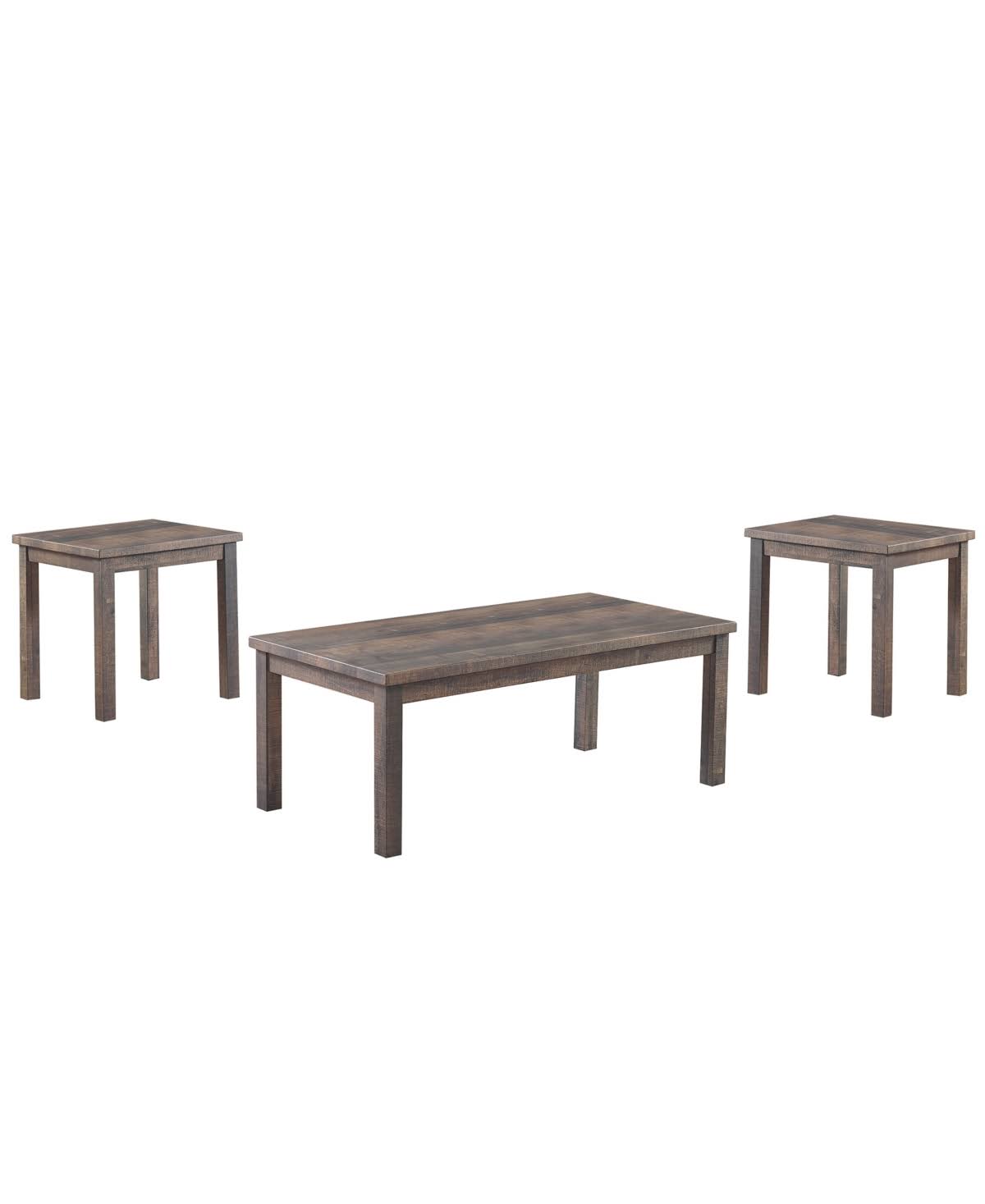 Brown Wooden Coffee Table Set, 3 Piece Q7643