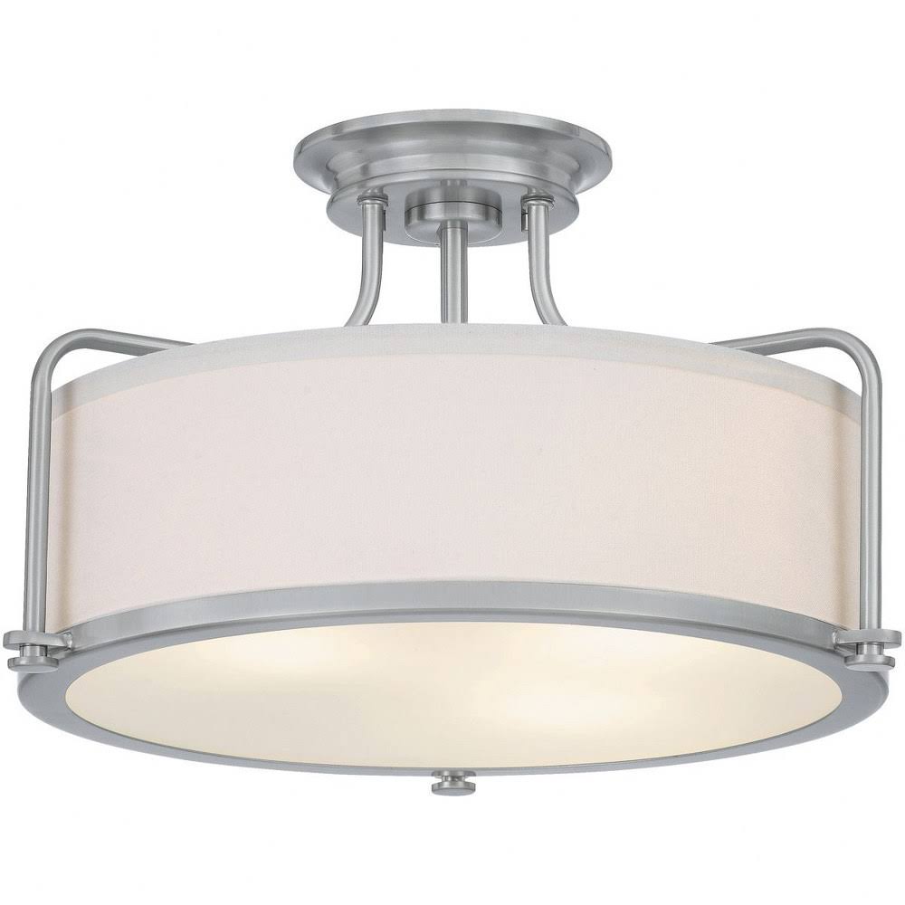 3 Light Semi-Flush Mount Brushed Nickel Finish N498