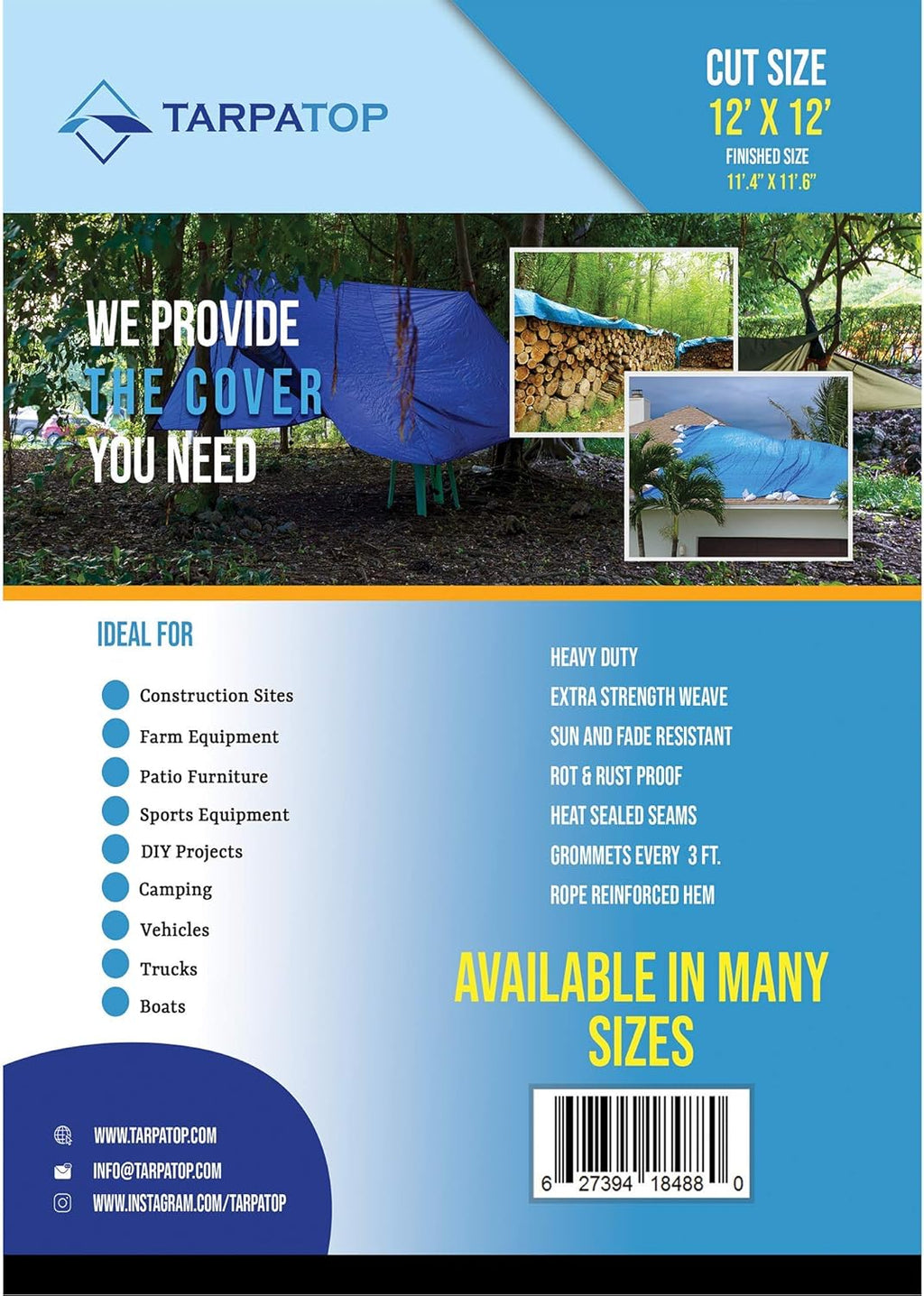 Blue Waterproof Poly Tarp K207