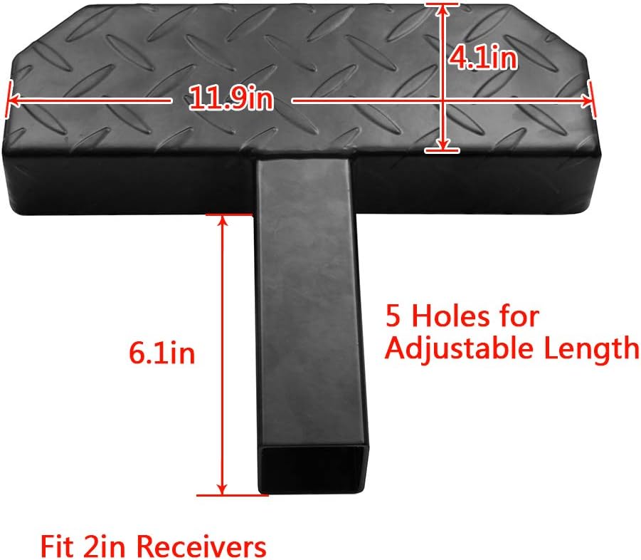 Universal Hitch Step Anti Slip Rust Black Fits 2 Inch Receivers C9795