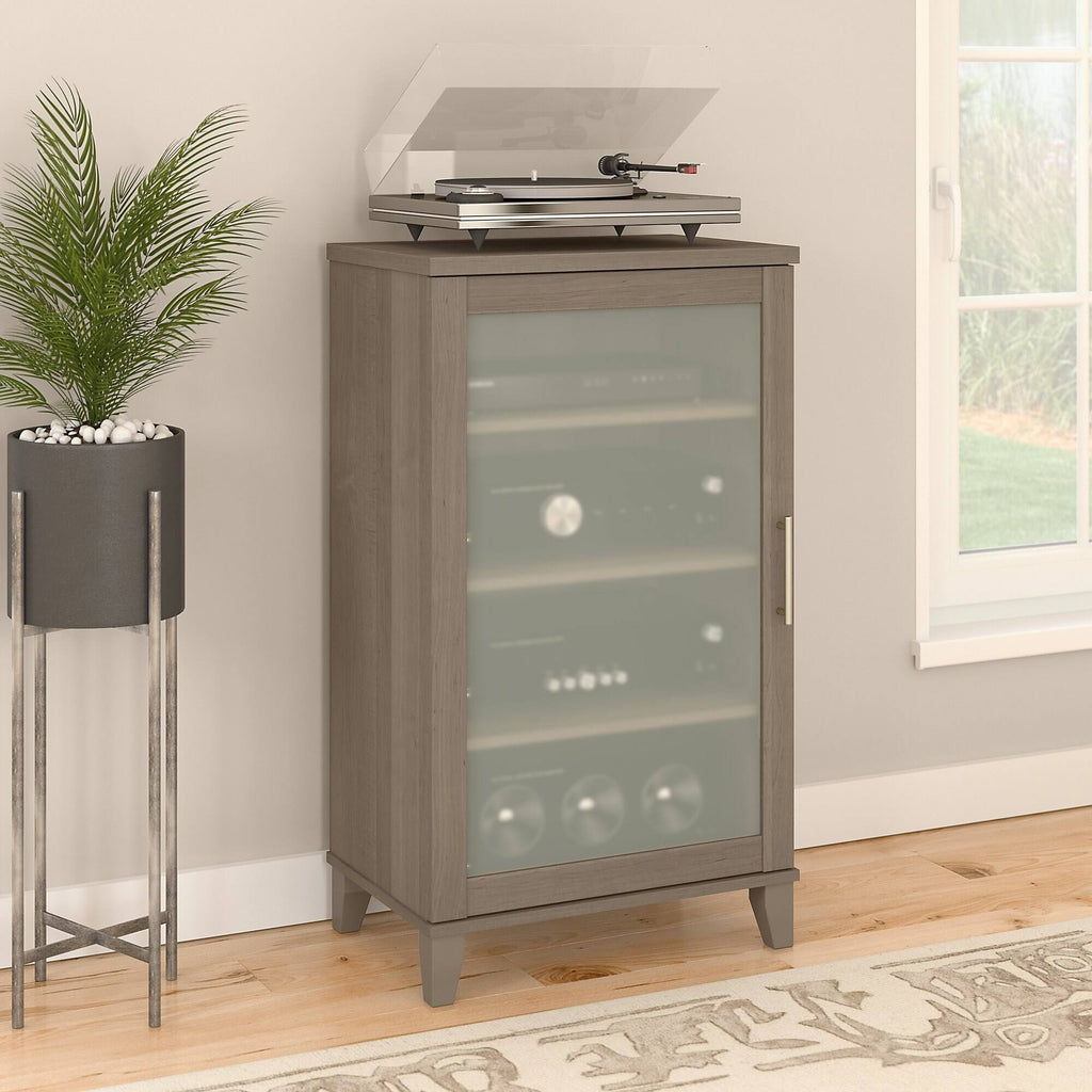 Ash Gray Media Storage Cabinet Y412144