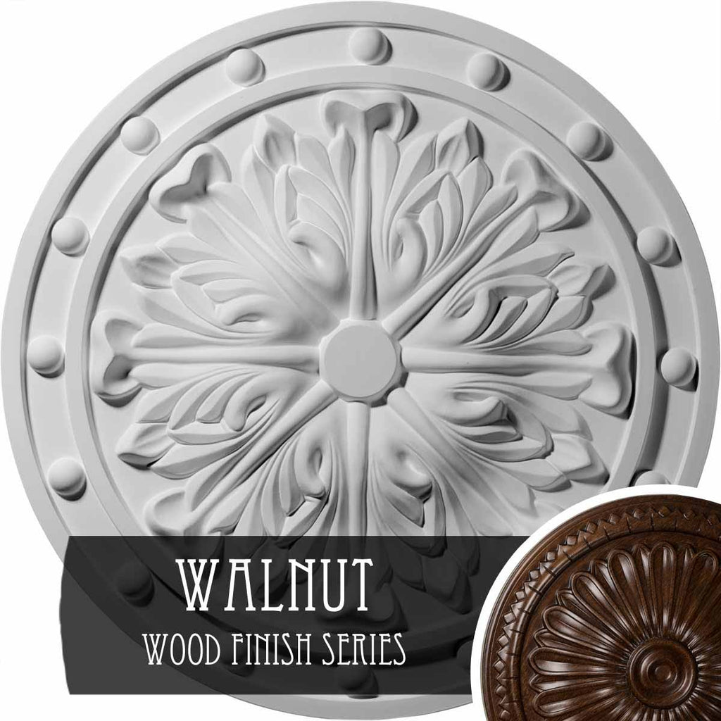 Walnut Acanthus Leaf Ceiling Medallion H18663