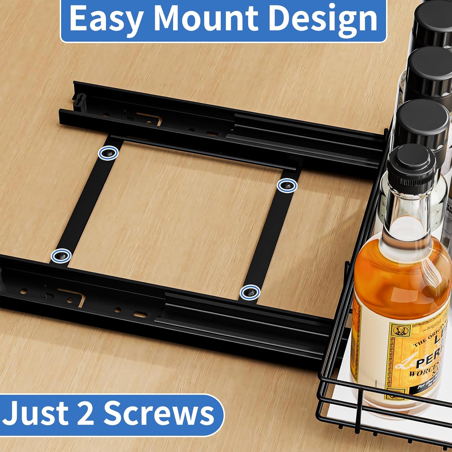 12.5''Wx10.5''Dx2.5''H Slide Out Spice Rack Organizer W491276