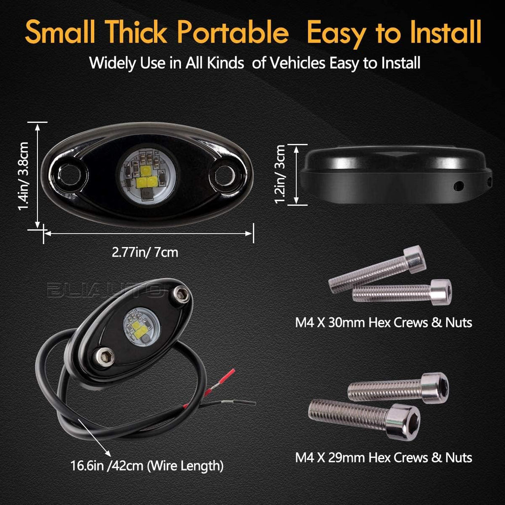 White 12PCS LED Rock Lights H301063