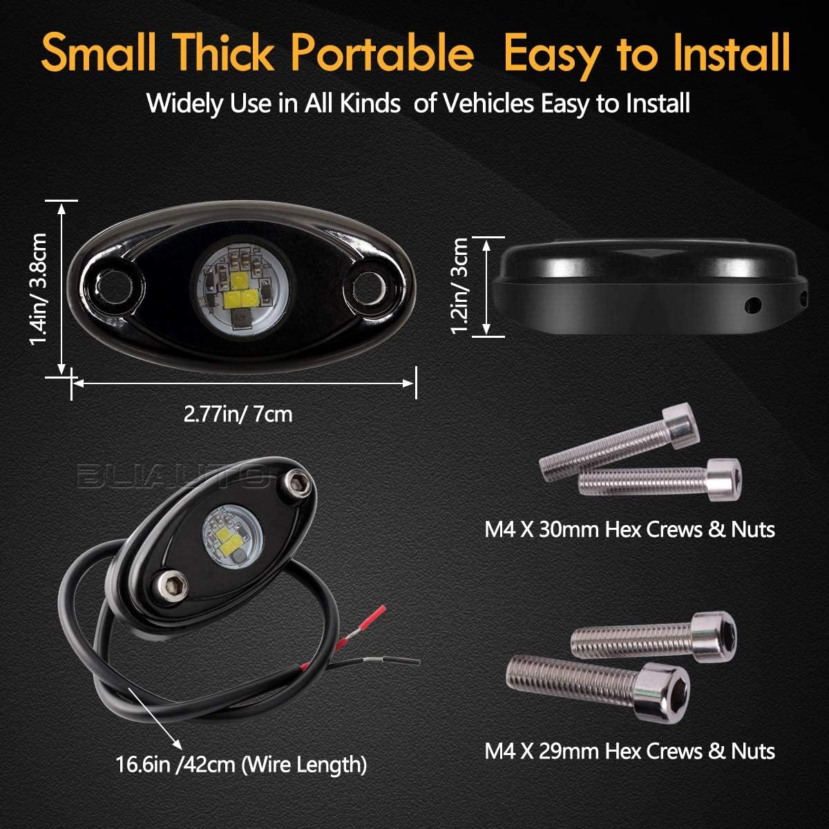 White 12PCS LED Rock Lights H301063