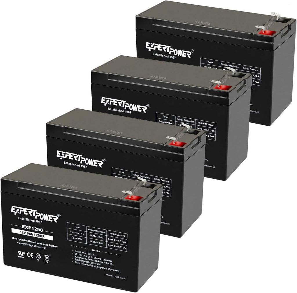 12v 9ah Sealed Lead Acid Battery with F2 Terminals, 4 Pack Z9758