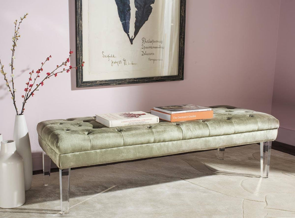 Cyan Tufted Bench R7167