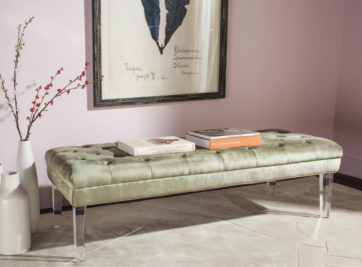 Cyan Tufted Bench R7167