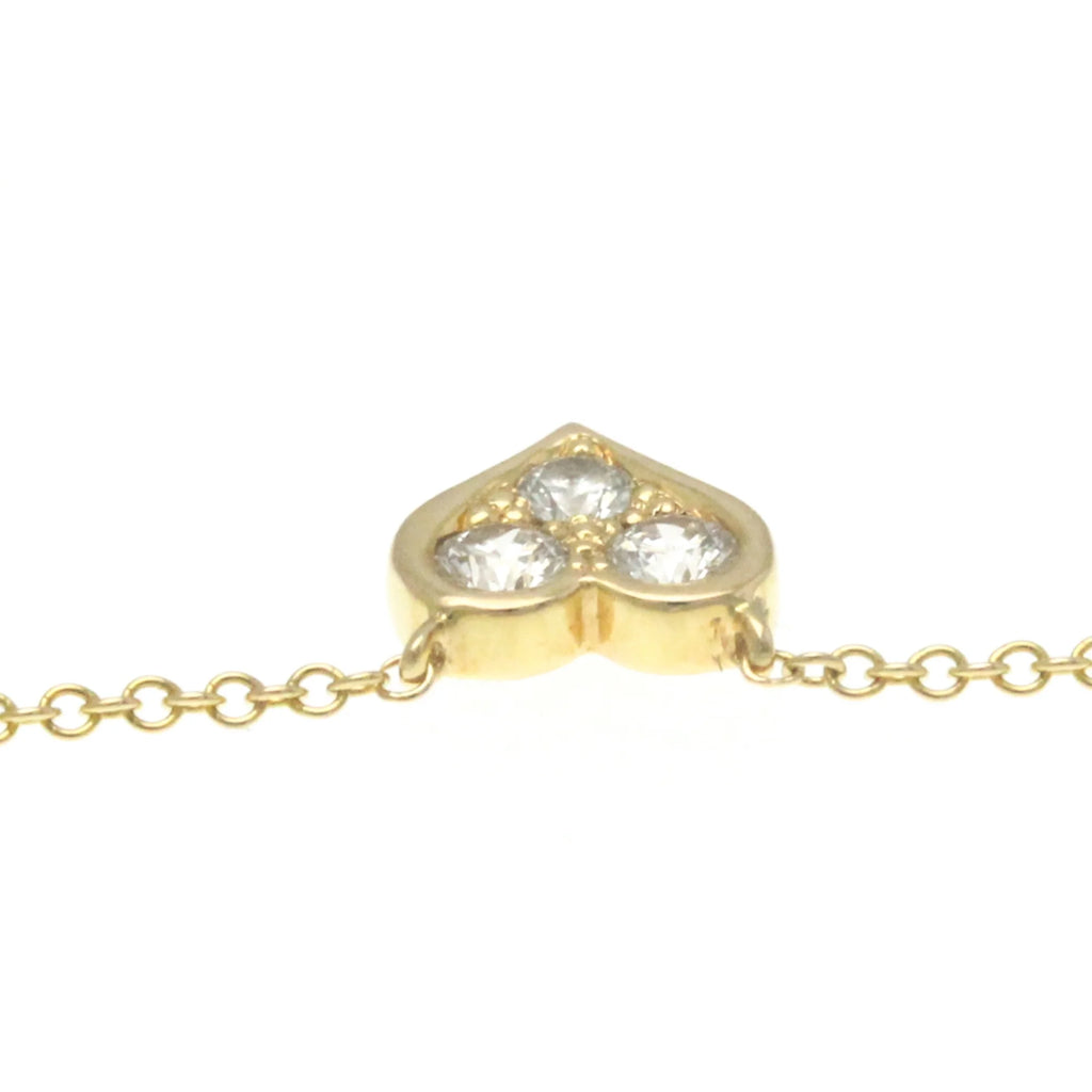 18K Yellow Gold Diamond Heart Pendant Necklace P6064