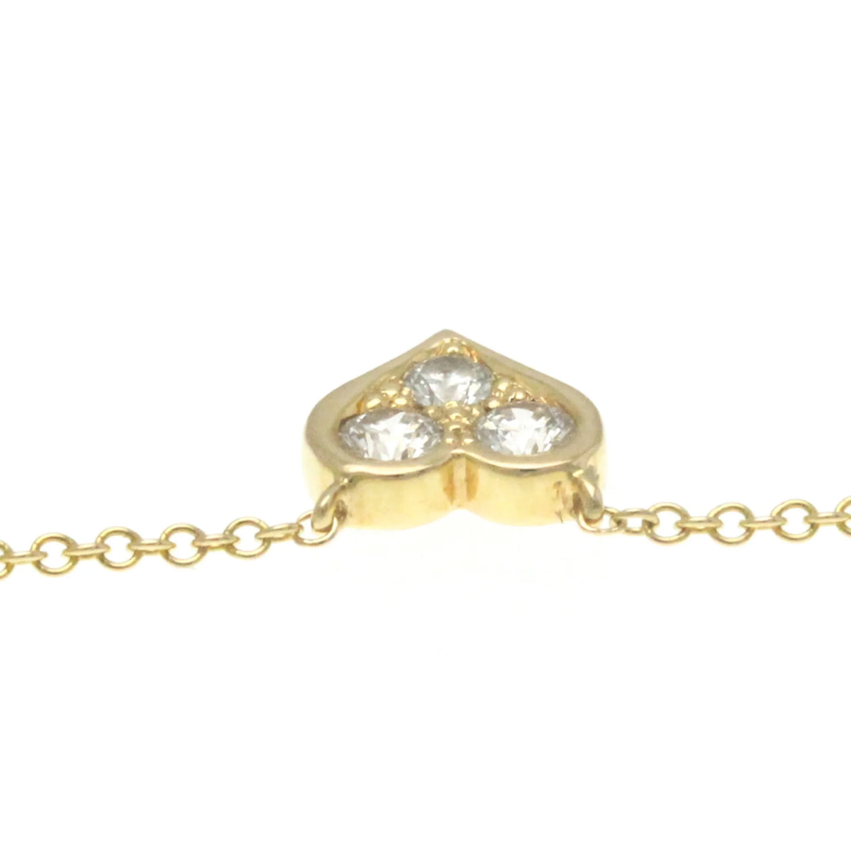 18K Yellow Gold Diamond Heart Pendant Necklace P6064