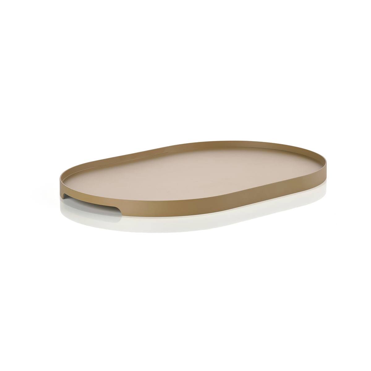 Metal Tray Oval, 35 x 23 cm, Khaki U49827
