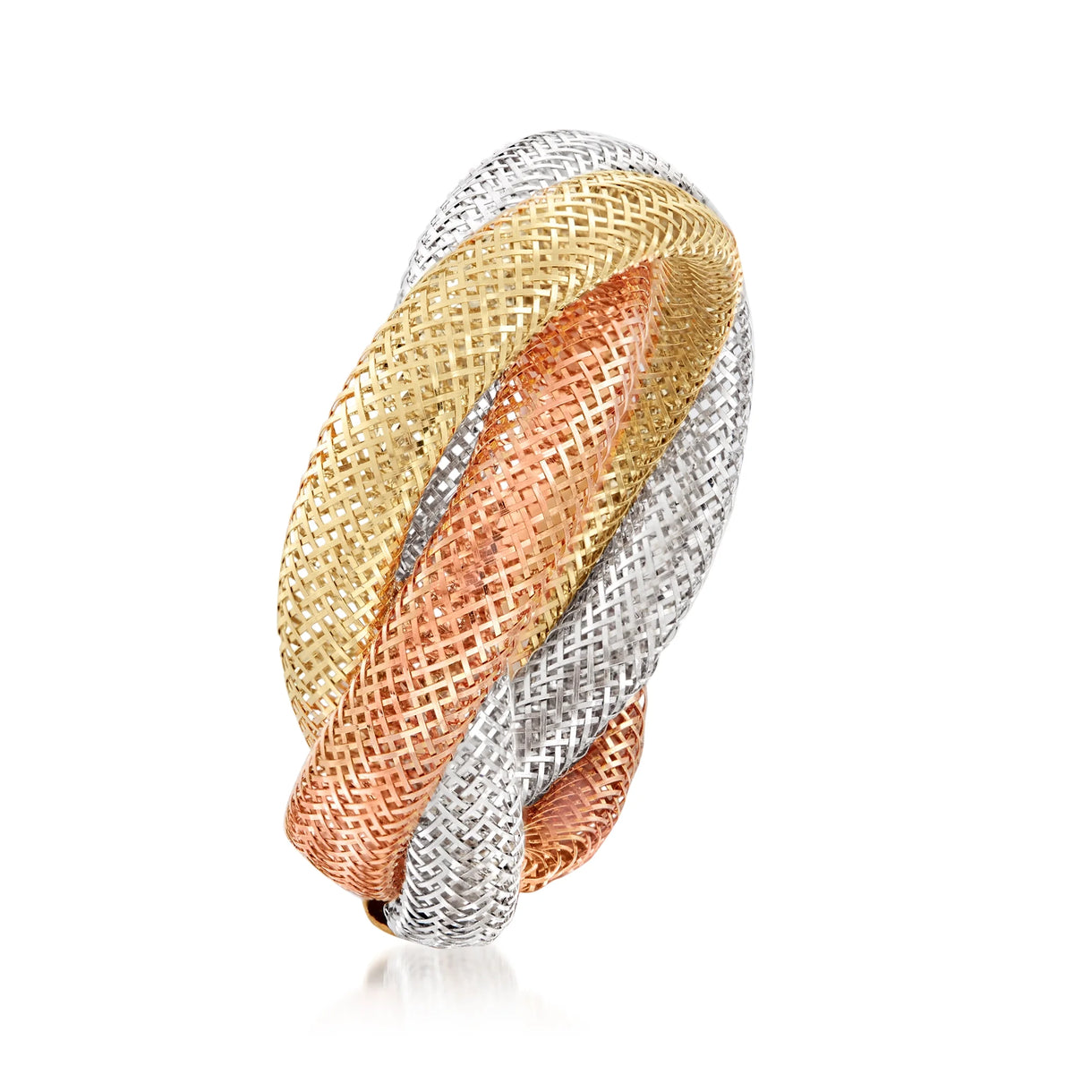 14kt Tri-Colored Gold Mesh Ring Z59685