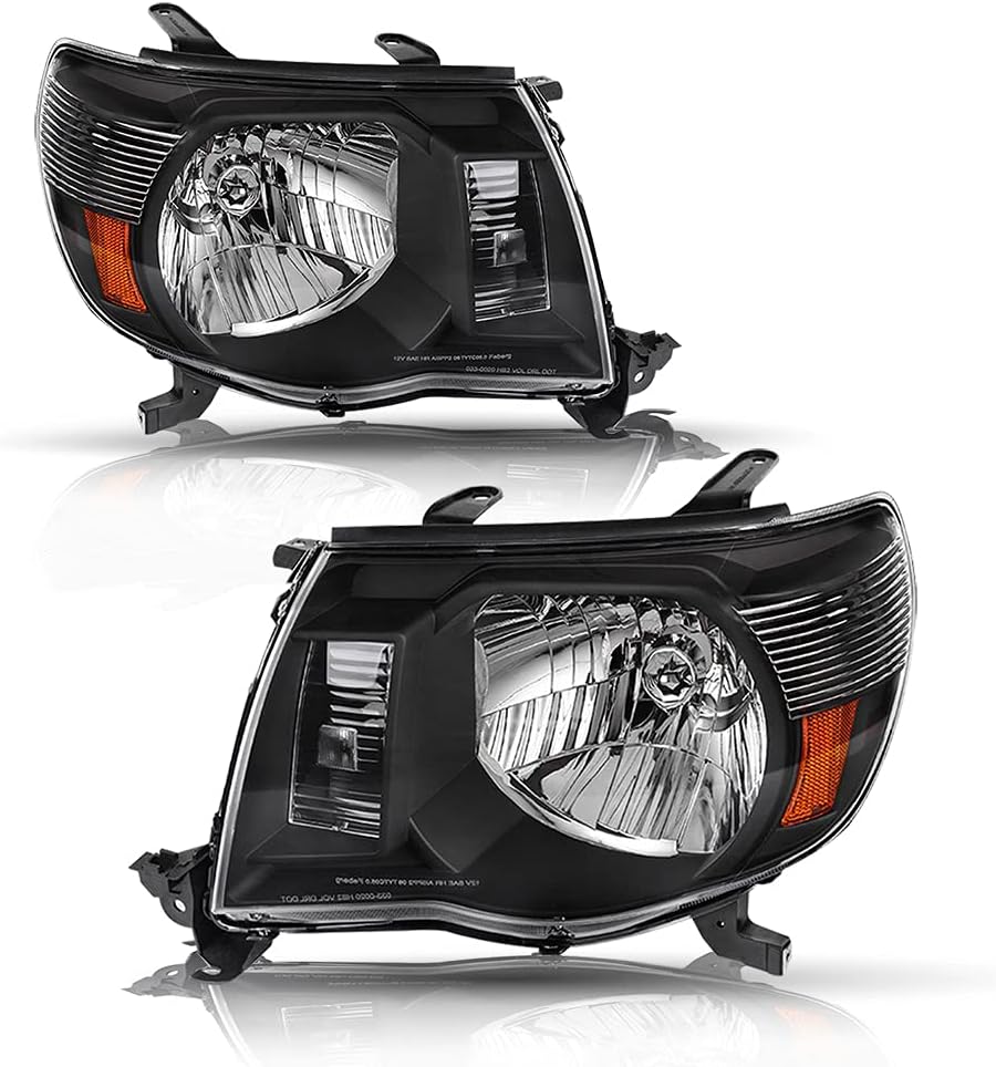 Headlight Assembly for 2005 to 2011 Toyota Tacoma Passenger and Driver Side (Chrome) K74743