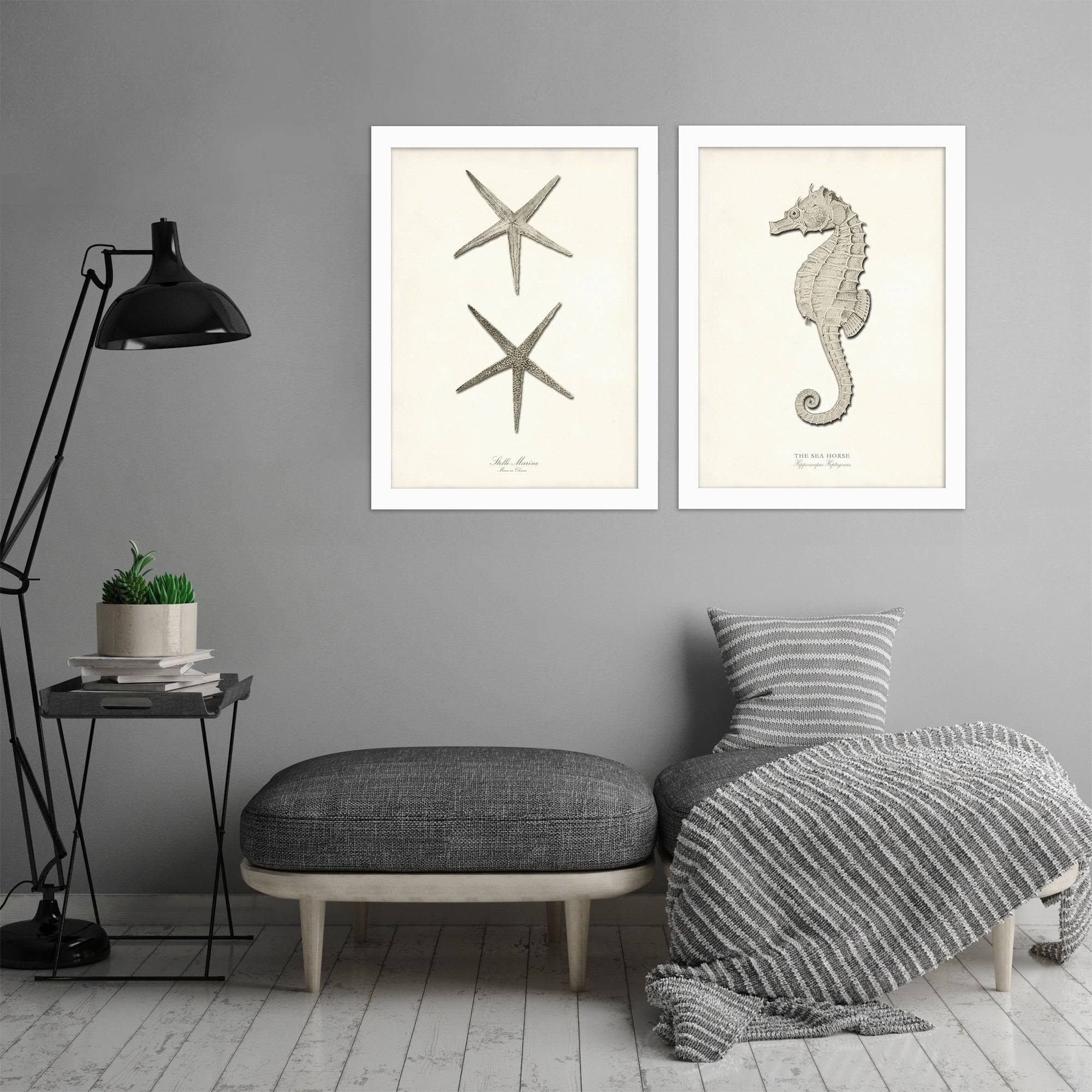 2 Piece White Framed Print Set O2783