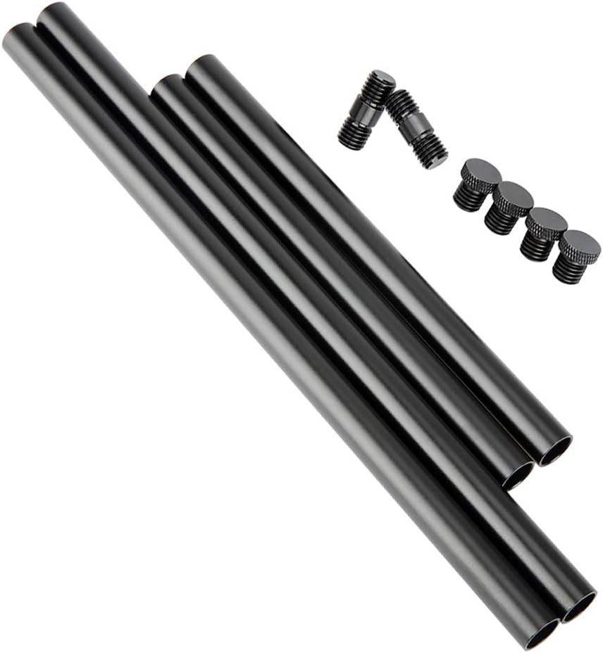 15mm Rod 8 Inch and 12 Inch with M12 Thread Rod Connector Rod Cap Extend to 20 Inch Rods, Pack of 2 V599