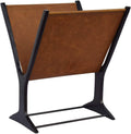 Brown Black Aluminum Leather Magazine Holder G503