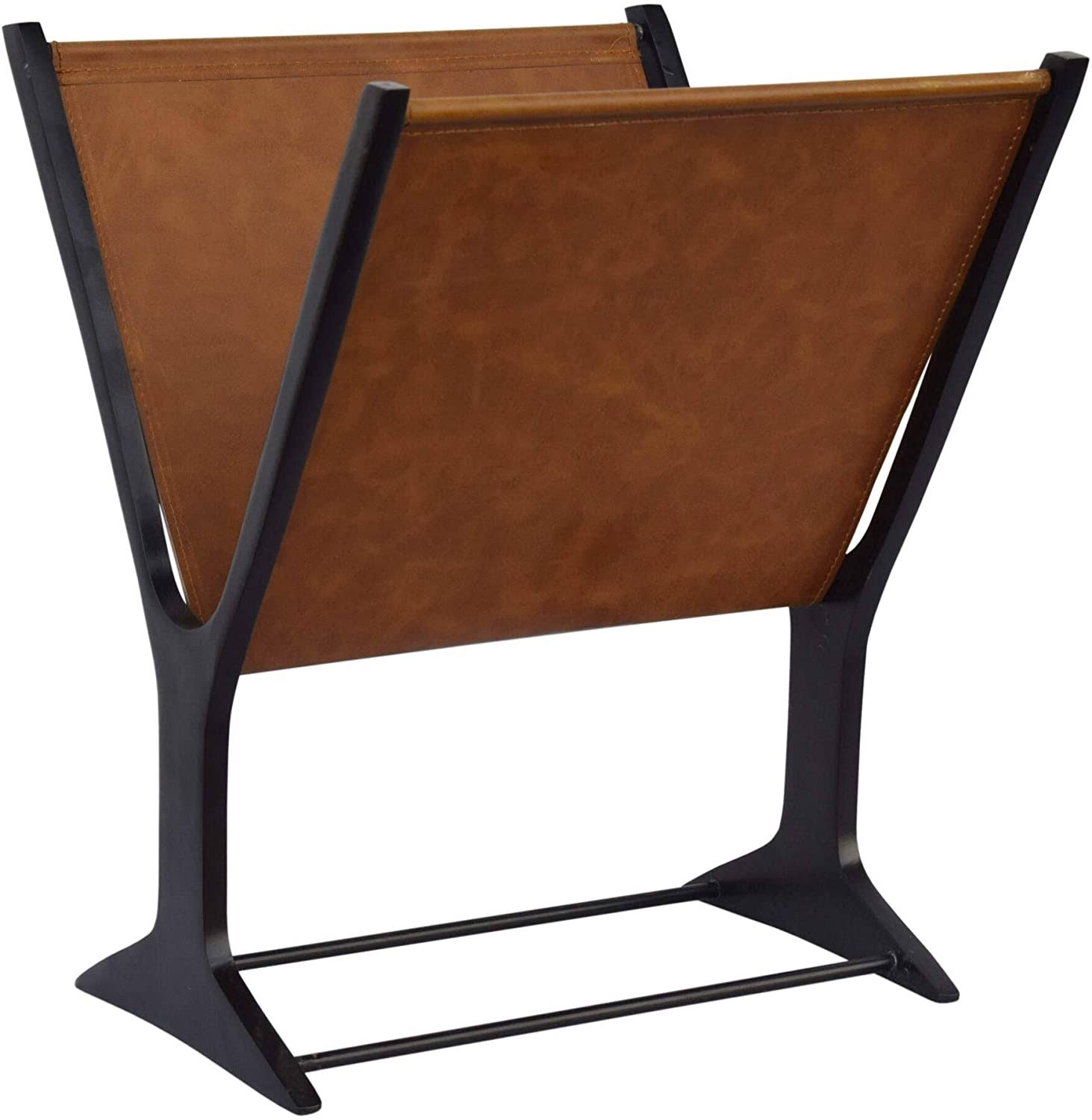Brown Black Aluminum Leather Magazine Holder G503