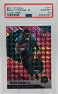 Travis Etienne Jaguars 2021 Mosaic Camo Pink Prizm Rookie Card PSA 10 Gem Mint V254470