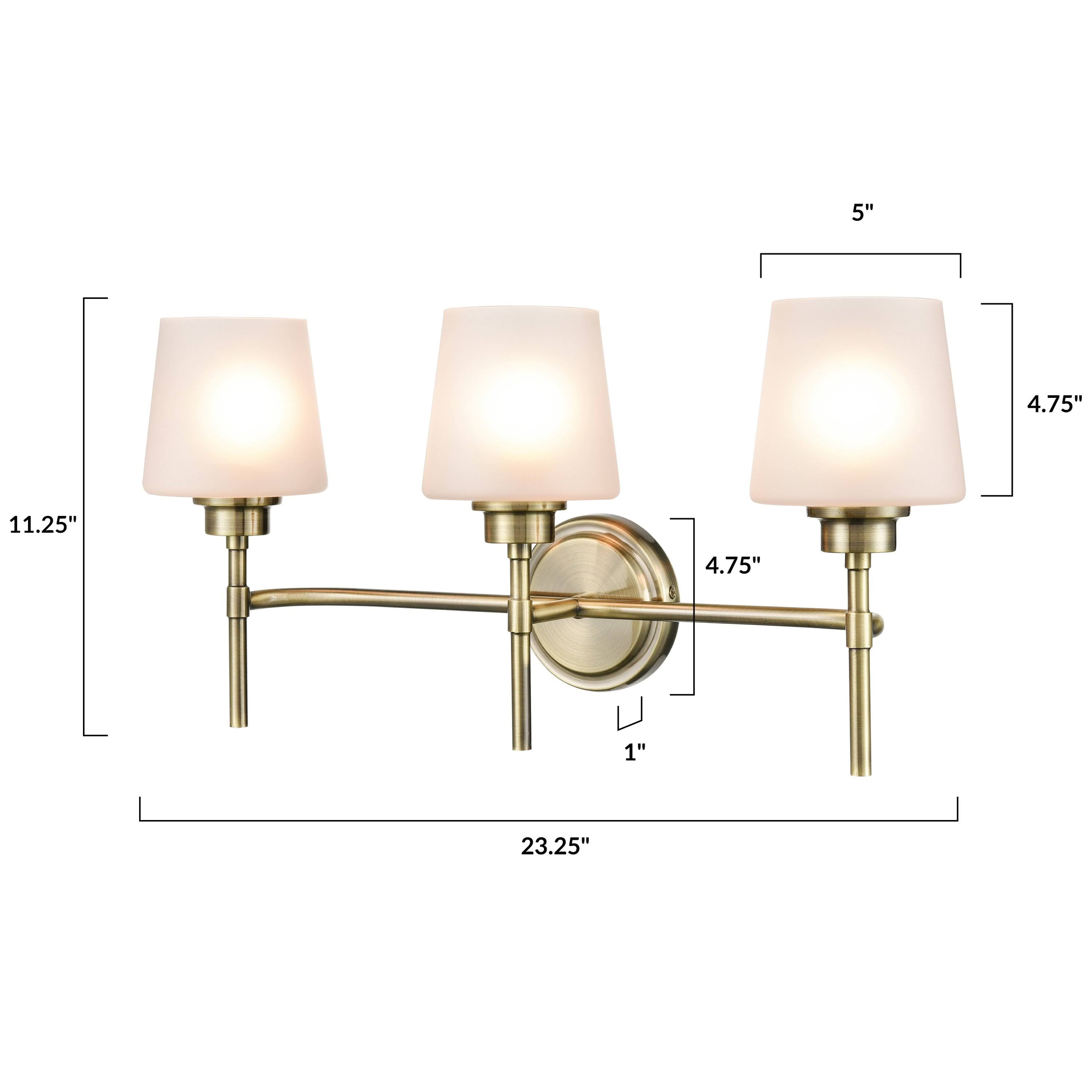 Antique Brass Frosted 3-Light Vanity Light H525826