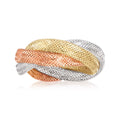 14kt Tri-Colored Gold Mesh Ring Z59685
