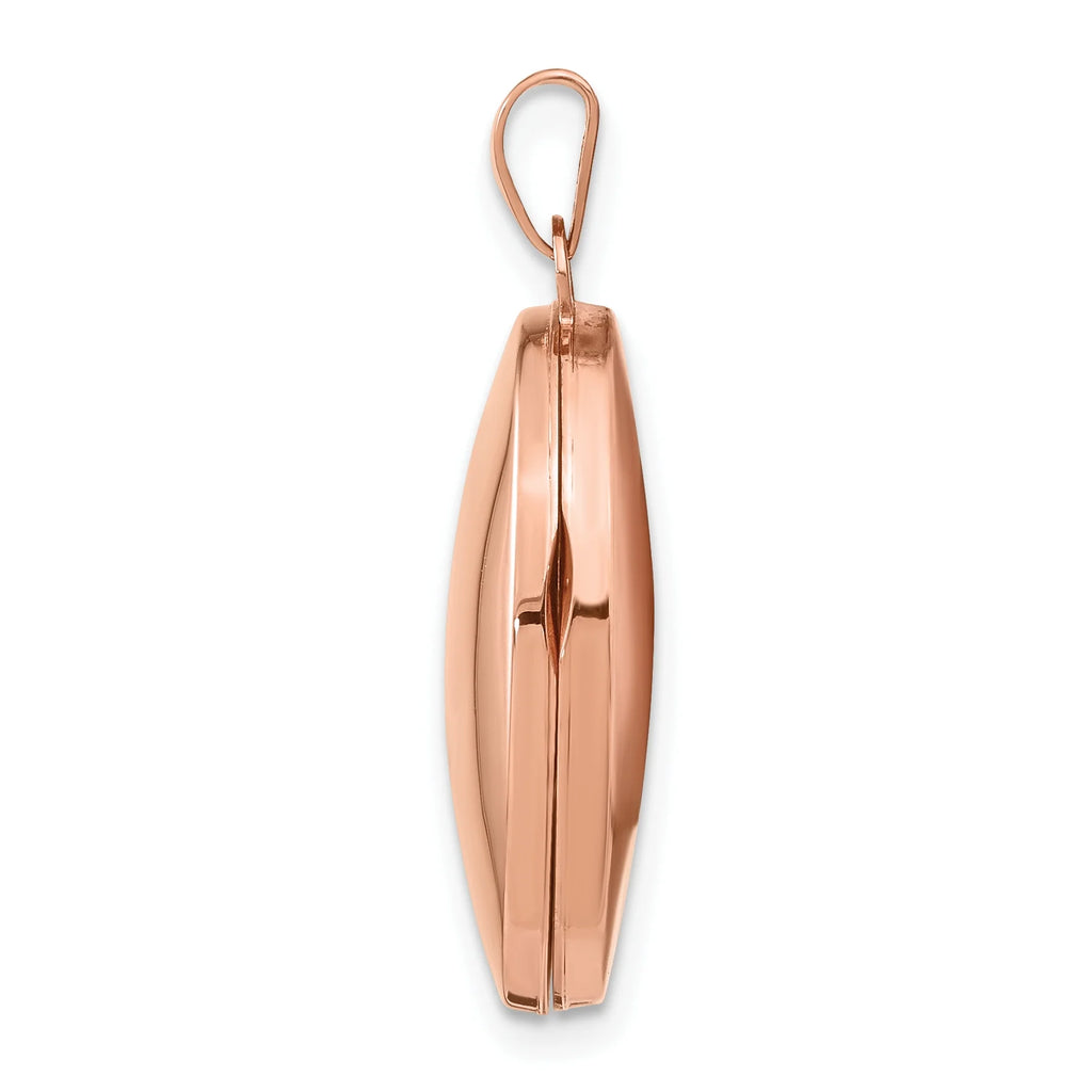 14k Rose Gold Oval Locket Charm Pendant W4187